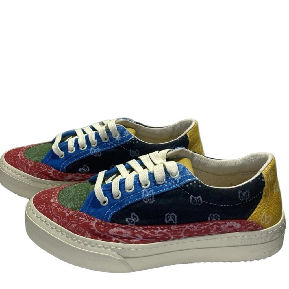 Rhude Bandana Print Low-Top Canvas Sneakers Men’s 8 Multi